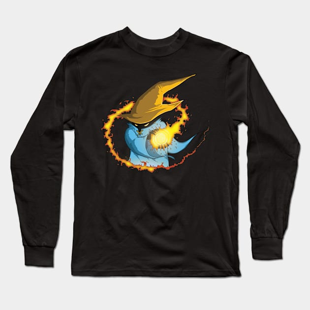 Black Mage Fire Long Sleeve T-Shirt by thewellredmage